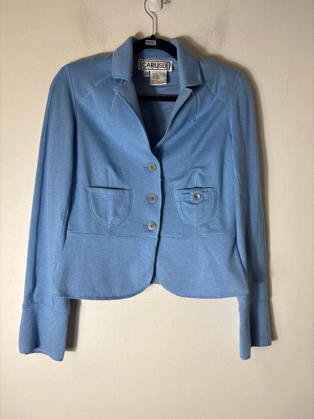 Carlisle Light Blue Sweater Blazer Sz xs